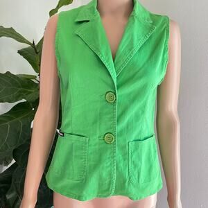 y2k lime green tailored vest top